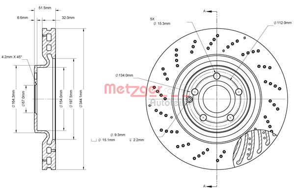 METZGER Első féktárcsa 6110883_METZ